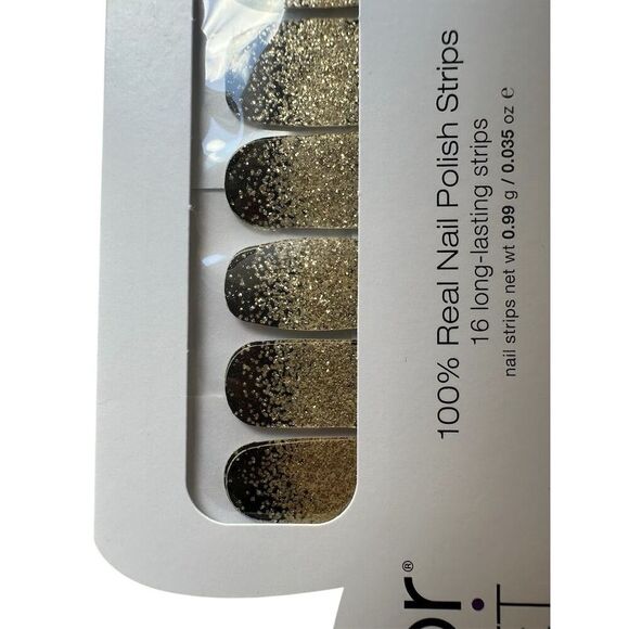 Color Street Nail Polish Strips Ring It In Gold Glitter Gradient - Picture 2 of 3